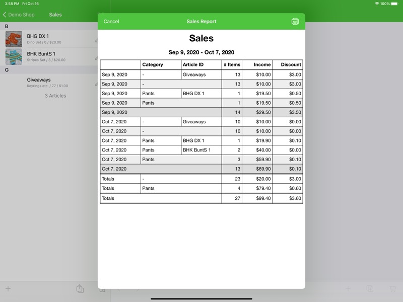 iPad - Sales Report